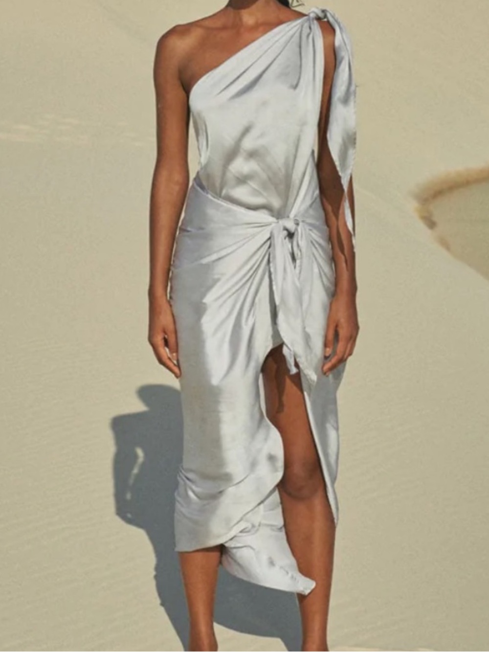 Baobab Collection Marea One-Shoulder baby blue Draped Gown